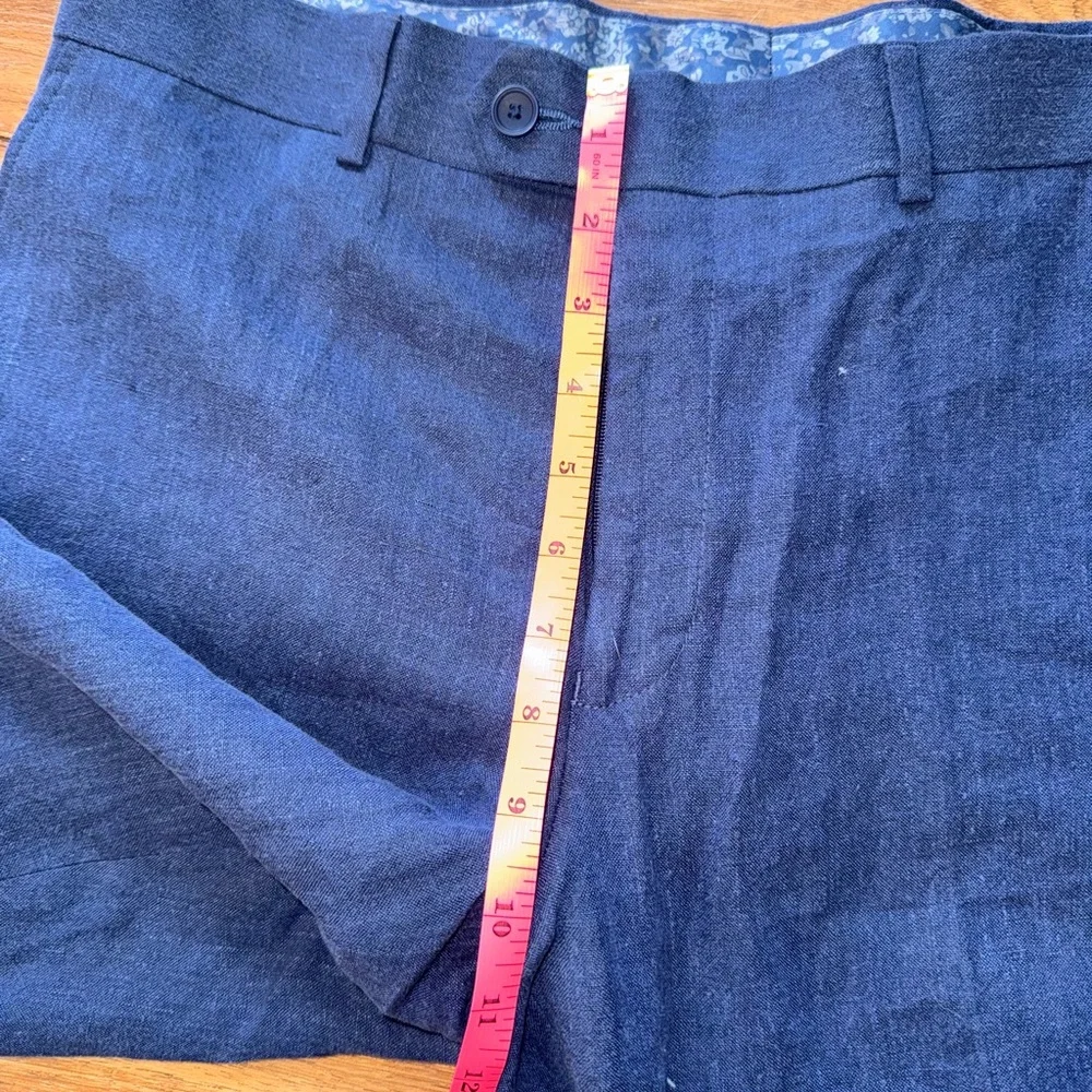 Bar III Men's Navy Dress Pants Slim Fit 100% Linen Size W34 L32